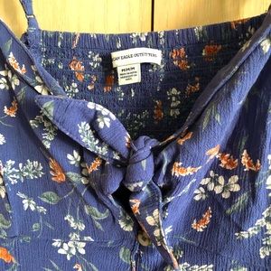 AE Tie Front Button Down Floral Dress